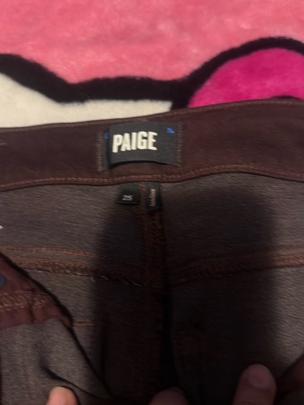 PAIGE Men's Dark Brown Jeans - Straight Waistband